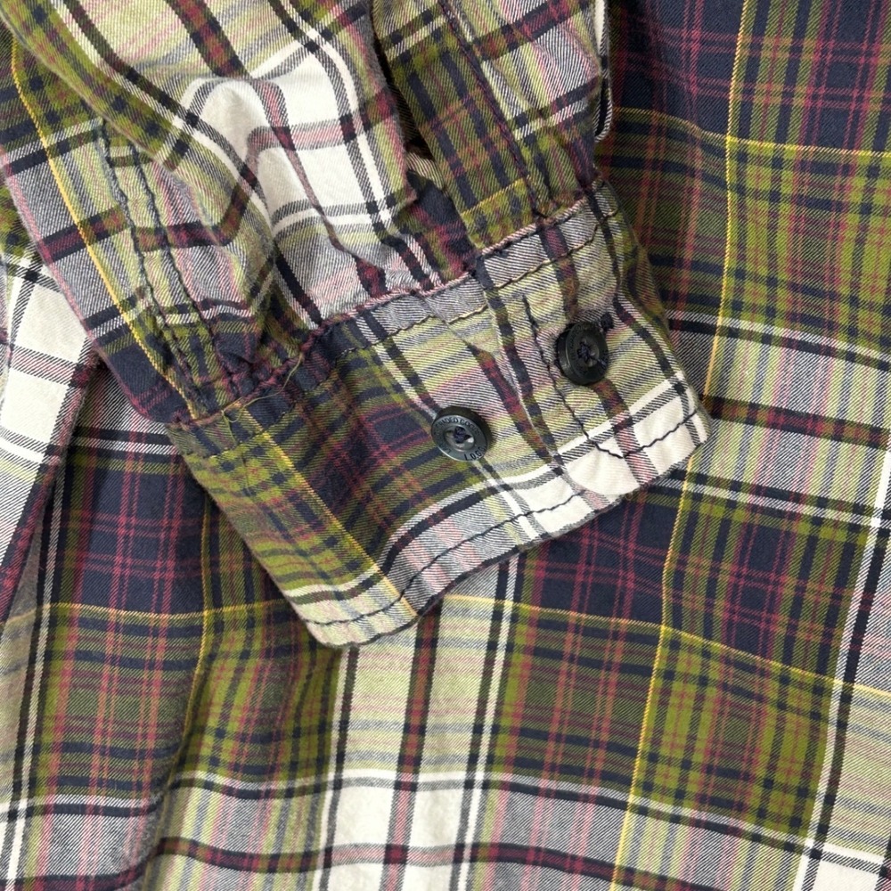 L.O.G.G. by H&M Plaid Long-Sleeved Button Up Shirt Dress Women's Lg Missing Belt - Picture 9 of 10